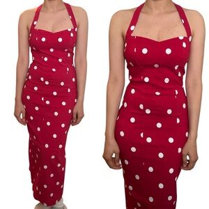 Tj Maxx Viral Trixxi Red Polka Dot Midi Dress Size large